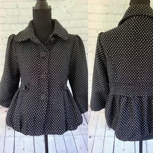 Wool Polkadot Peplum Jacket